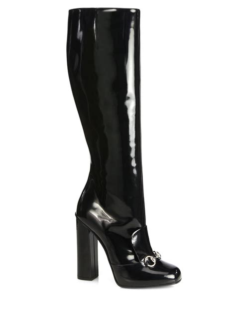 gucci horsebit knee high boots